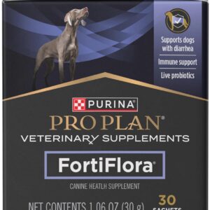 Purina Pro Plan Veterinary Supplements FortiFlora Daily Probiotics for Dogs, Helps Digestive Gut Health and Diarrhea - 30 ct. Box