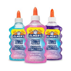 Elmer's Liquid Glitter Glue, Assorted Colors, Blue, Pink, Purple - Arts & Crafts, Kids Activity, Creative Fun, #1 Teacher Brand