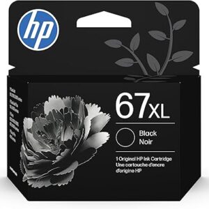 HP 67XL Black High-Yield Ink Cartridge | Works with DeskJet 1255, 2700, 4100, Envy 6000, 6400 Series | Eligible for Instant Ink | 3YM57AN | Packaging May Vary
