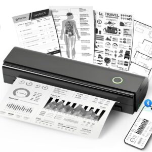 Portable Printers Wireless for Travel, N80 Wireless Thermal Printer Bluetooth Inkless Printer Support 8.5" X 11" US Letter & A4, Compatible with iOS, Android, Laptop