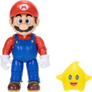 The Super Mario Galaxy Movie 5” Action Figures Series 1 – Mario Figure with Yellow Glow-in-The Dark Luma Star Accessory - Premium Details 22 Points of Articulation