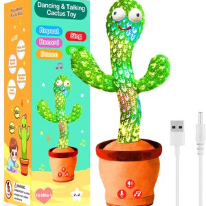 Rechargeable Dancing Talking Cactus Toy Mimics back, Singing Cactus Baby Toy, Educational Baby Toys 18 months+ w/ 51 English Songs, 1 Year Old Girl Gifts, Toys for Baby Boy, Toddler Infants